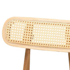 Baxton Studio Chaises de salle à manger Tarana en tissu et bois, 2 pièces : Design Mid-Century, détails en rotin