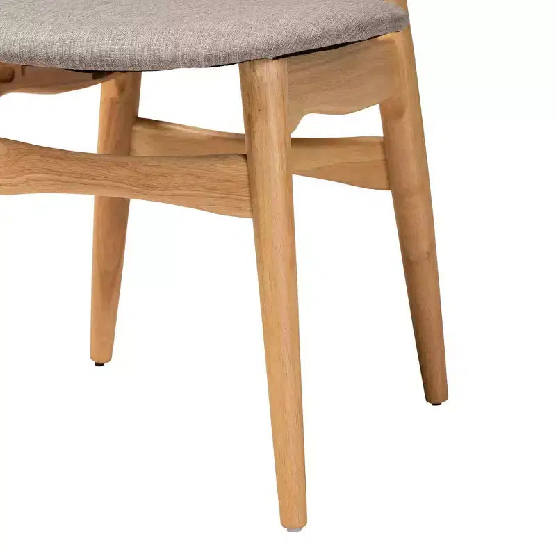 Baxton Studio Chaises de salle à manger Tarana en tissu et bois, 2 pièces : Design Mid-Century, détails en rotin