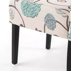 Christopher Knight Home Ensemble de 4 chaises de salle à manger contemporaines Pertica en tissu, beige clair à fleurs bleues : Rembourrées, pieds en bois d'hévéa, polyester