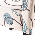 Christopher Knight Home Ensemble de 4 chaises de salle à manger contemporaines Pertica en tissu, beige clair à fleurs bleues : Rembourrées, pieds en bois d'hévéa, polyester