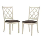 24/7 Shop At Home Chaises Moonglint Farmhouse : rembourrées, blanc antique/noyer foncé - ensemble de 2