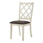 24/7 Shop At Home Chaises Moonglint Farmhouse : rembourrées, blanc antique/noyer foncé - ensemble de 2