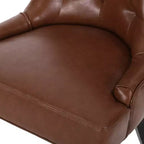 Christopher Knight Home Lot de 4 chaises de salle à manger capitonnées en similicuir Cheney marron cognac/noir mat