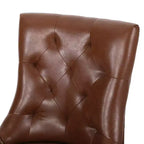 Christopher Knight Home Lot de 4 chaises de salle à manger capitonnées en similicuir Cheney marron cognac/noir mat