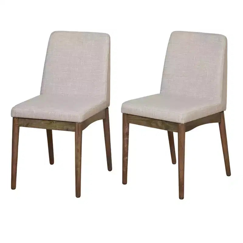 Buylateral Lot de 2 chaises de salle à manger capitonnées de style milieu de siècle en noyer : Style milieu de siècle, cadre en bois d'hévéa, capacité de 113 kg