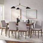 Buylateral Lot de 2 chaises de salle à manger capitonnées de style milieu de siècle en noyer : Style milieu de siècle, cadre en bois d'hévéa, capacité de 113 kg