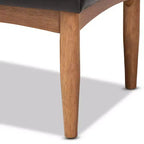 Banc de salle à manger Arvid en similicuir et bois, brun foncé/noyer – Baxton Studio