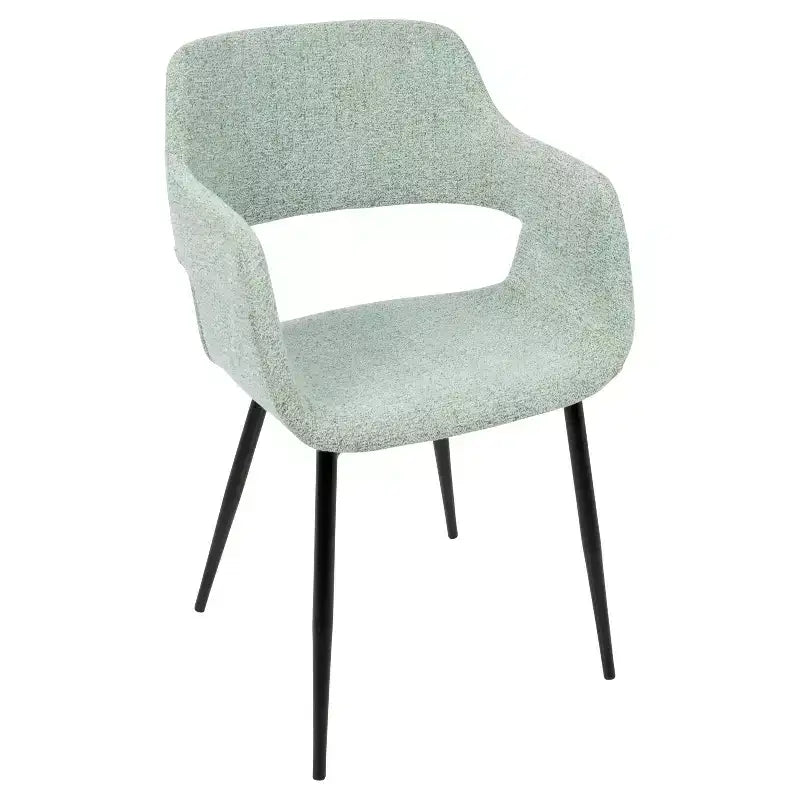 Lot de 2 chaises de salle à manger/d'appoint Margarite Mid-Century Modern Vert pâle - Lumisource : Design ergonomique, pieds en métal, revêtement en polyester