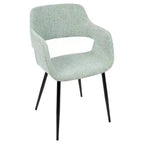 Lot de 2 chaises de salle à manger/d'appoint Margarite Mid-Century Modern Vert pâle - Lumisource : Design ergonomique, pieds en métal, revêtement en polyester