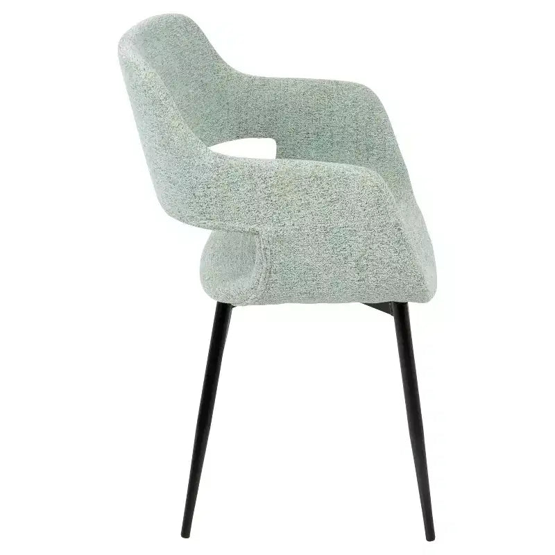 Lot de 2 chaises de salle à manger/d'appoint Margarite Mid-Century Modern Vert pâle - Lumisource : Design ergonomique, pieds en métal, revêtement en polyester
