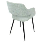 Lot de 2 chaises de salle à manger/d'appoint Margarite Mid-Century Modern Vert pâle - Lumisource : Design ergonomique, pieds en métal, revêtement en polyester