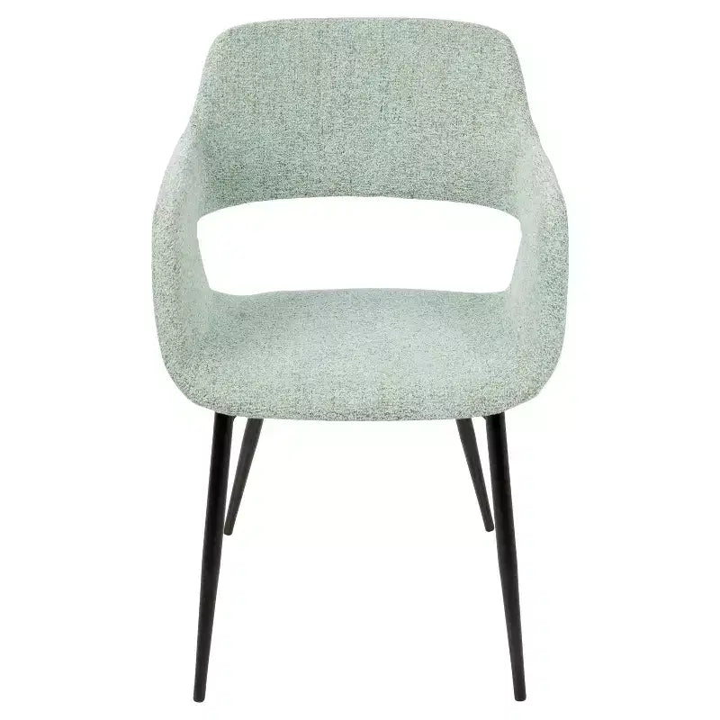 Lot de 2 chaises de salle à manger/d'appoint Margarite Mid-Century Modern Vert pâle - Lumisource : Design ergonomique, pieds en métal, revêtement en polyester