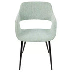Lot de 2 chaises de salle à manger/d'appoint Margarite Mid-Century Modern Vert pâle - Lumisource : Design ergonomique, pieds en métal, revêtement en polyester