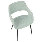 Lot de 2 chaises de salle à manger/d'appoint Margarite Mid-Century Modern Vert pâle - Lumisource : Design ergonomique, pieds en métal, revêtement en polyester