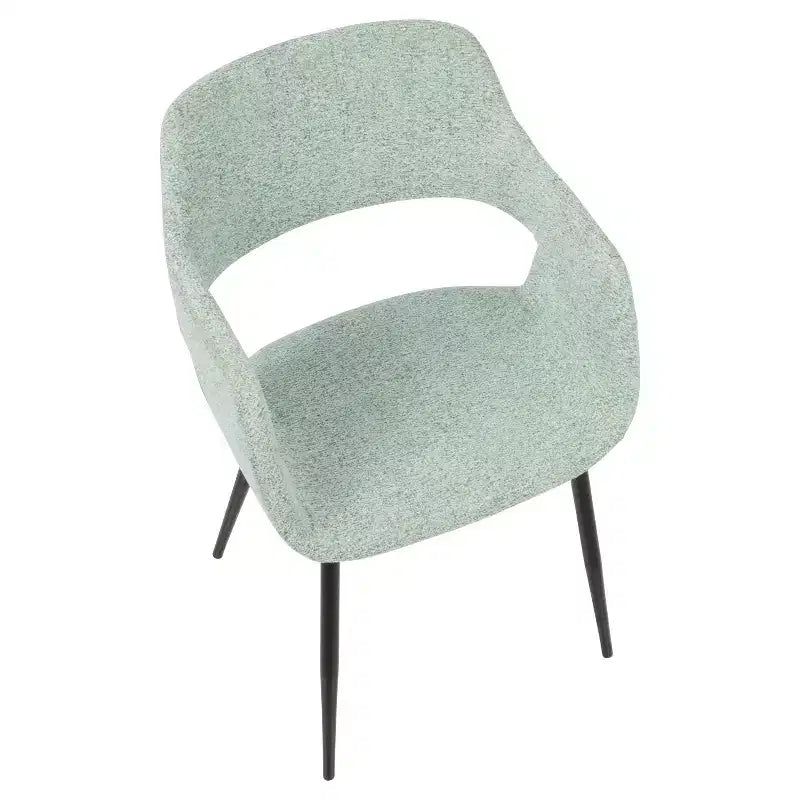 Lot de 2 chaises de salle à manger/d'appoint Margarite Mid-Century Modern Vert pâle - Lumisource : Design ergonomique, pieds en métal, revêtement en polyester