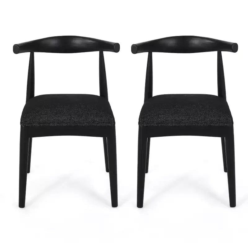 Christopher Knight Home Set of 2 Cortina Dining Chairs Blacked Textured Tweed/Black