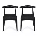 Christopher Knight Home Set of 2 Cortina Dining Chairs Blacked Textured Tweed/Black