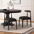 Christopher Knight Home Lot de 2 chaises de salle à manger Cortina en tweed texturé noir/noir