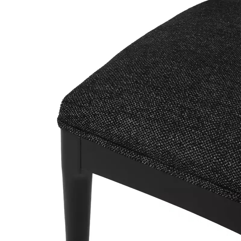Christopher Knight Home Lot de 2 chaises de salle à manger Cortina en tweed texturé noir/noir