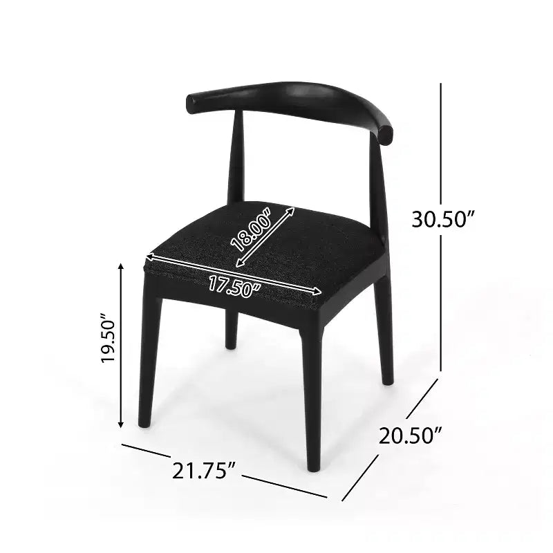 Christopher Knight Home Lot de 2 chaises de salle à manger Cortina en tweed texturé noir/noir