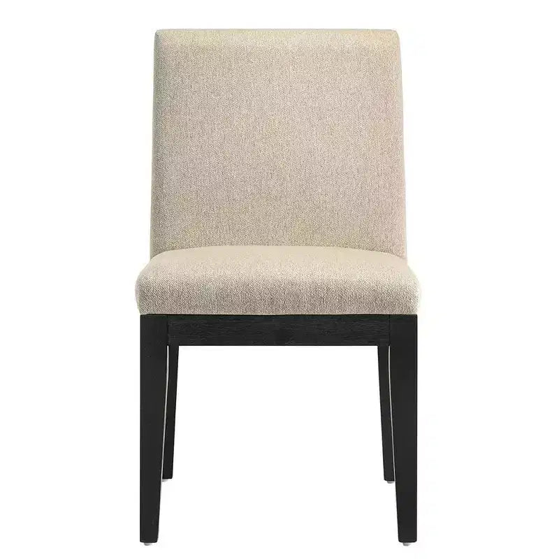 Chaises de salle à manger Froja de 19 po en tissu beige et fini noir - Acme Furniture