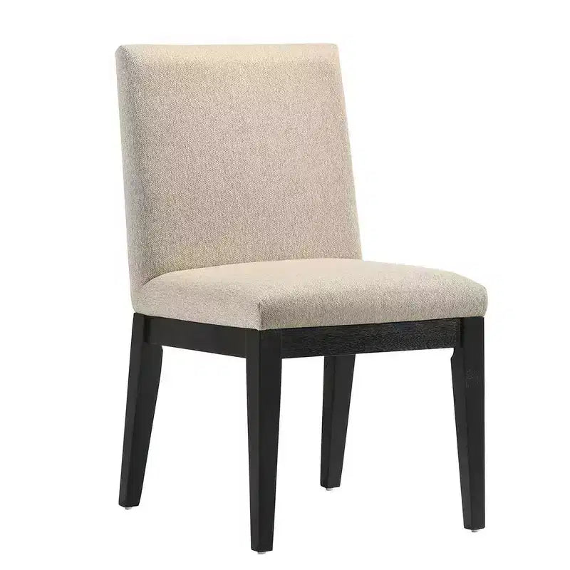 Chaises de salle à manger Froja de 19 po en tissu beige et fini noir - Acme Furniture