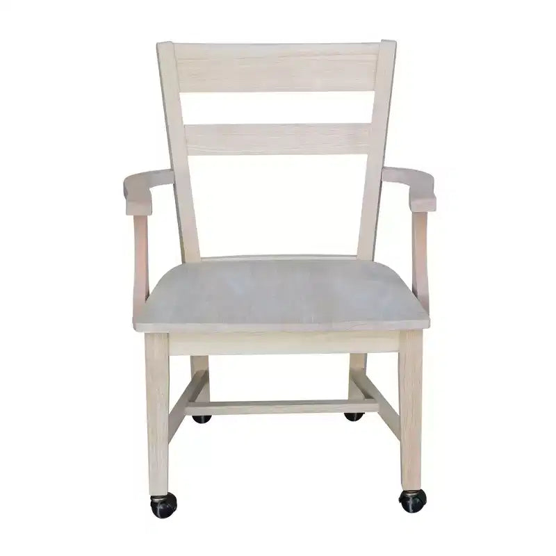 Chaise de salle à manger à roulettes - Non finie - International Concepts : Bois massif, Parawood, Cuisine, Table