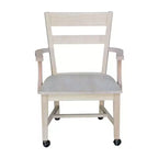 Chaise de salle à manger à roulettes - Non finie - International Concepts : Bois massif, Parawood, Cuisine, Table