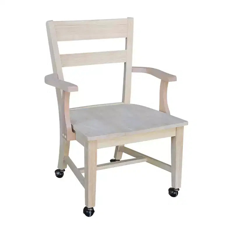 Chaise de salle à manger à roulettes - Non finie - International Concepts : Bois massif, Parawood, Cuisine, Table