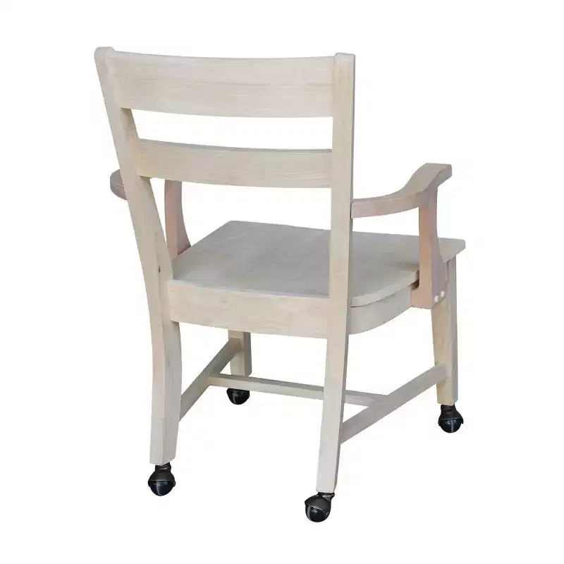 Chaise de salle à manger à roulettes - Non finie - International Concepts : Bois massif, Parawood, Cuisine, Table