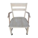 Chaise de salle à manger à roulettes - Non finie - International Concepts : Bois massif, Parawood, Cuisine, Table