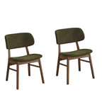 Lifestorey Lot de 2 chaises de salle à manger Rory Vert/Noyer style Mid-Century Modern