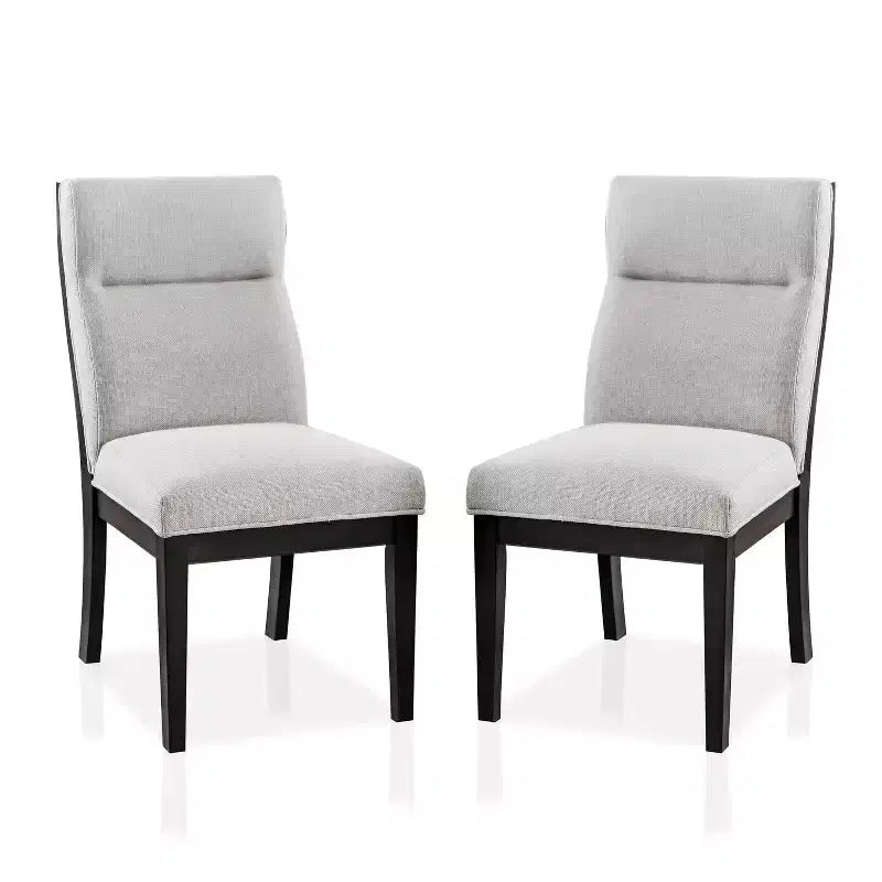 Lot de 2 chaises d'appoint rembourrées Sky Noir/Blanc - HOMES: Inside + Out : Dossier profilé moderne, pieds fuselés