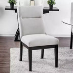 Lot de 2 chaises d'appoint rembourrées Sky Noir/Blanc - HOMES: Inside + Out : Dossier profilé moderne, pieds fuselés