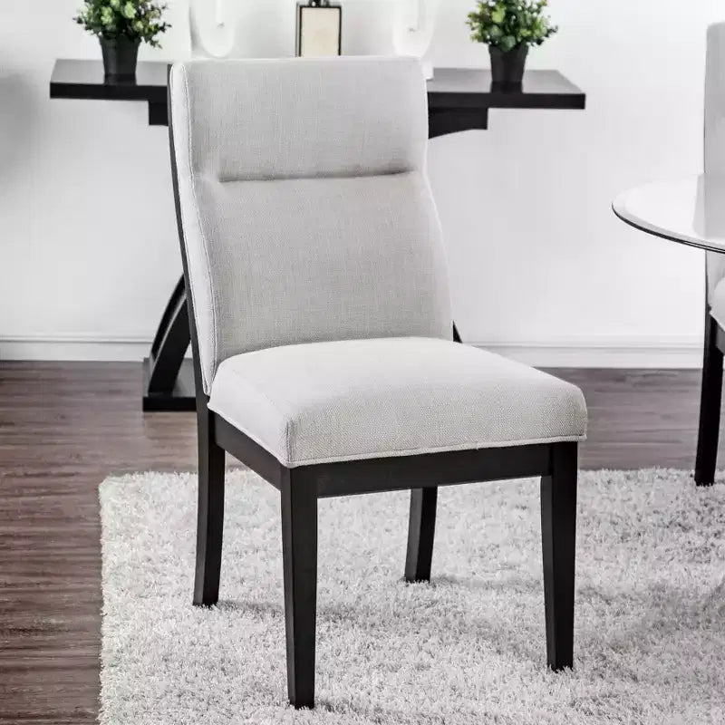 Lot de 2 chaises d'appoint rembourrées Sky Noir/Blanc - HOMES: Inside + Out : Dossier profilé moderne, pieds fuselés
