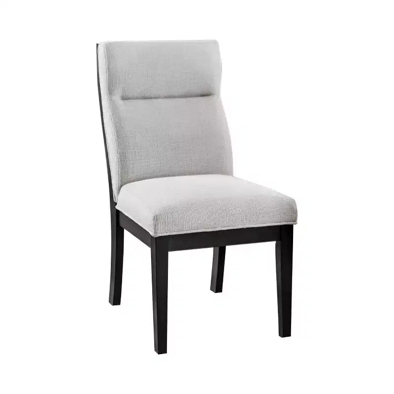 Lot de 2 chaises d'appoint rembourrées Sky Noir/Blanc - HOMES: Inside + Out : Dossier profilé moderne, pieds fuselés