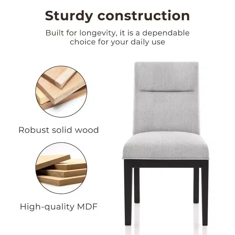 Lot de 2 chaises d'appoint rembourrées Sky Noir/Blanc - HOMES: Inside + Out : Dossier profilé moderne, pieds fuselés