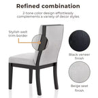 Lot de 2 chaises d'appoint rembourrées Sky Noir/Blanc - HOMES: Inside + Out : Dossier profilé moderne, pieds fuselés