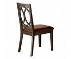 Lot de 2 chaises de salle à manger Jameson 48 cm Tissu Marron/Expresso - Acme Furniture : Rembourré, Design Traditionnel, Cadre en Bois