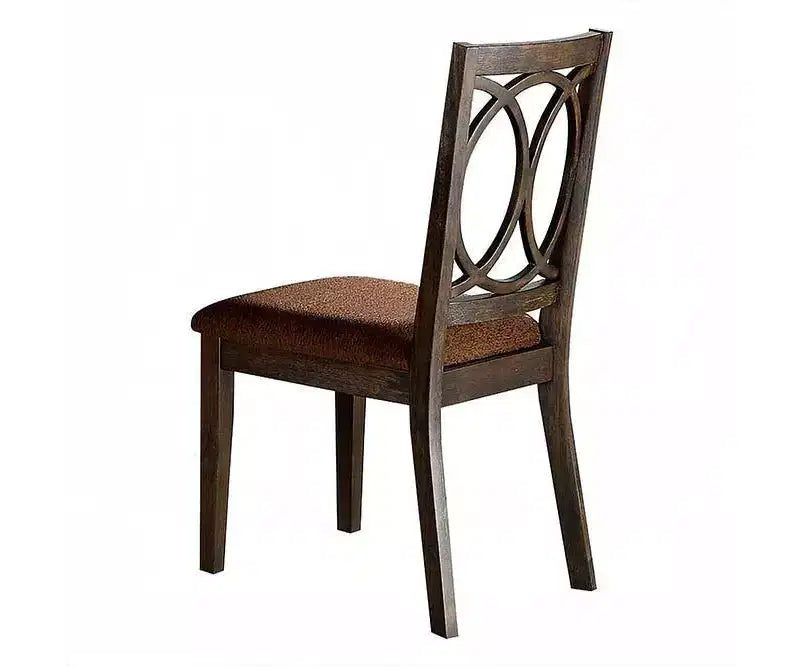 Lot de 2 chaises de salle à manger Jameson 48 cm Tissu Marron/Expresso - Acme Furniture : Rembourré, Design Traditionnel, Cadre en Bois
