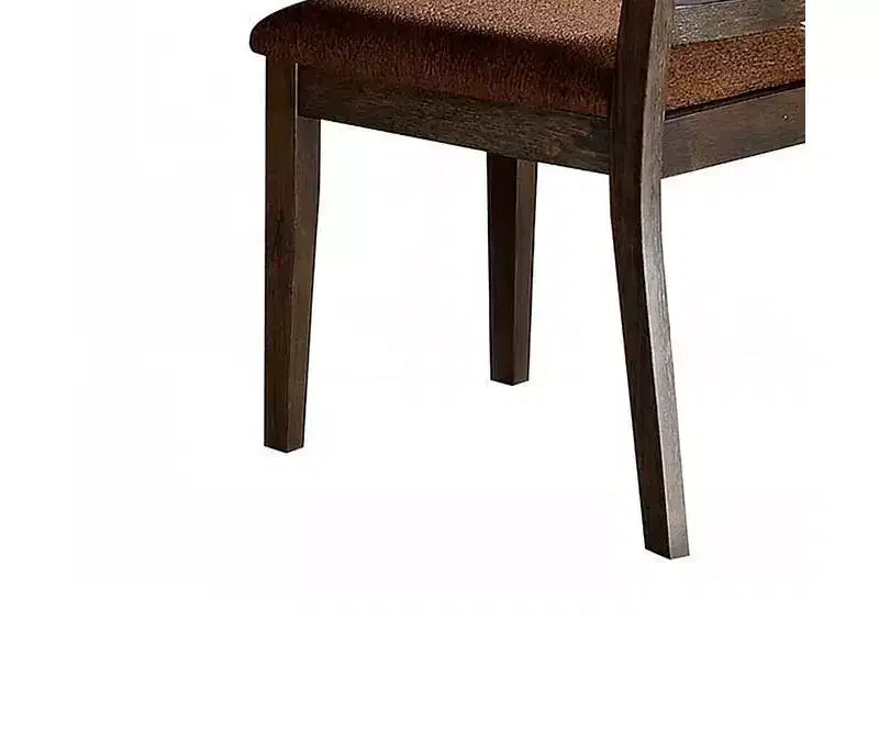 Lot de 2 chaises de salle à manger Jameson 48 cm Tissu Marron/Expresso - Acme Furniture : Rembourré, Design Traditionnel, Cadre en Bois
