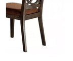 Lot de 2 chaises de salle à manger Jameson 48 cm Tissu Marron/Expresso - Acme Furniture : Rembourré, Design Traditionnel, Cadre en Bois