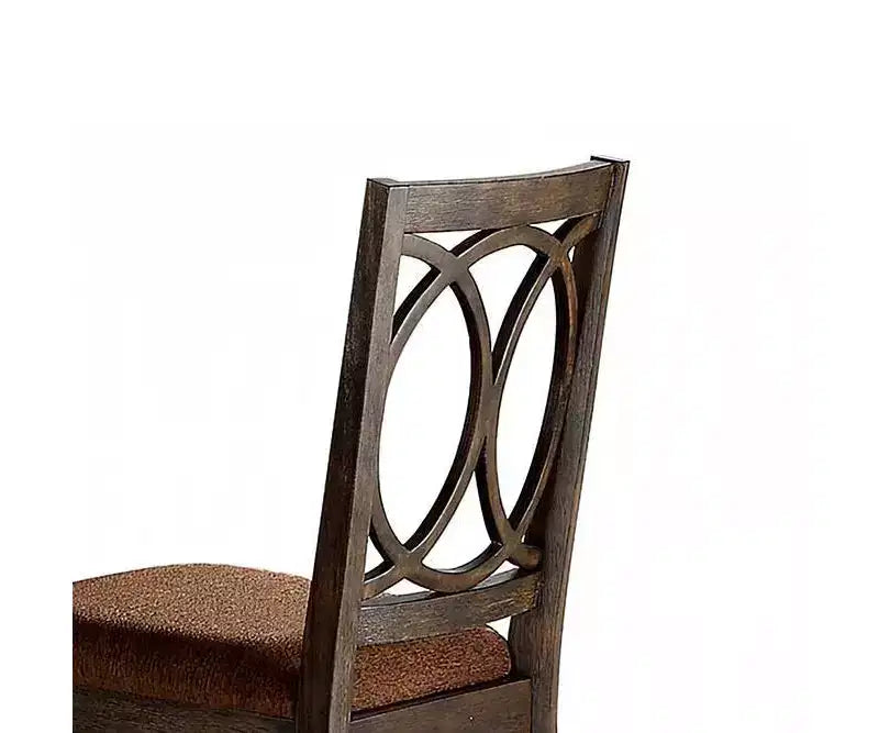 Lot de 2 chaises de salle à manger Jameson 48 cm Tissu Marron/Expresso - Acme Furniture : Rembourré, Design Traditionnel, Cadre en Bois