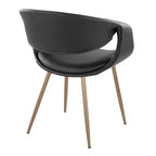 LumiSource Lot de 2 chaises Curvo rembourrées en PU, métal cuivre antique/noir