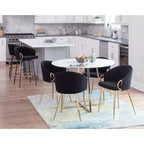 Lot de 2 chaises de salle à manger Claire Or/Velours noir - LumiSource : Dossier bas arrondi, Assise rembourrée, Structure en acier