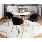 Lot de 2 chaises de salle à manger Claire Or/Velours noir - LumiSource : Dossier bas arrondi, Assise rembourrée, Structure en acier