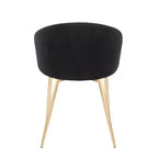 Lot de 2 chaises de salle à manger Claire Or/Velours noir - LumiSource : Dossier bas arrondi, Assise rembourrée, Structure en acier