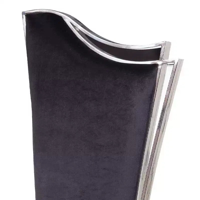 Chaises de salle à manger Cyrene de Acme Furniture, tissu noir/acier inoxydable