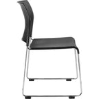 Lot de 2 chaises empilables en plastique noir pour cafétéria - Hampden Furnishings : Ergonomiques, sans assemblage, capacité de 136 kg