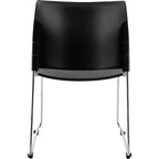 Lot de 2 chaises empilables en plastique noir pour cafétéria - Hampden Furnishings : Ergonomiques, sans assemblage, capacité de 136 kg